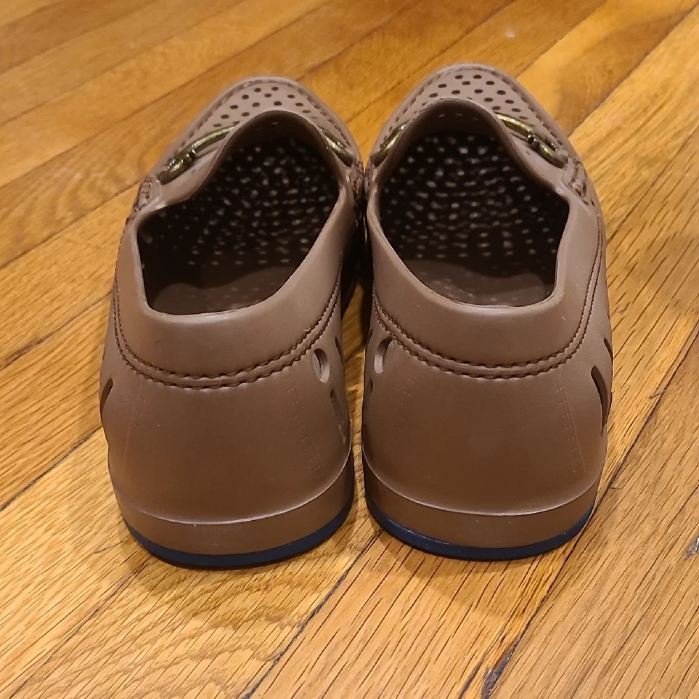 Floafers-Men's Water Shoes - Brown With Gold Accent. - Picture 4 of 9